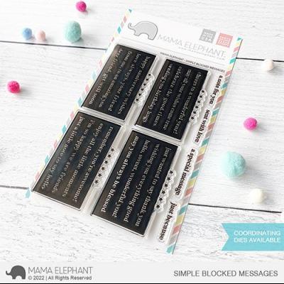 Mama Elephant Clear Stamps - Simple Blocked Messages